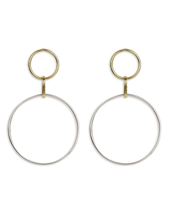 elegant swirl mix hoop earrings - 18449976 -  Zoom Image - 0