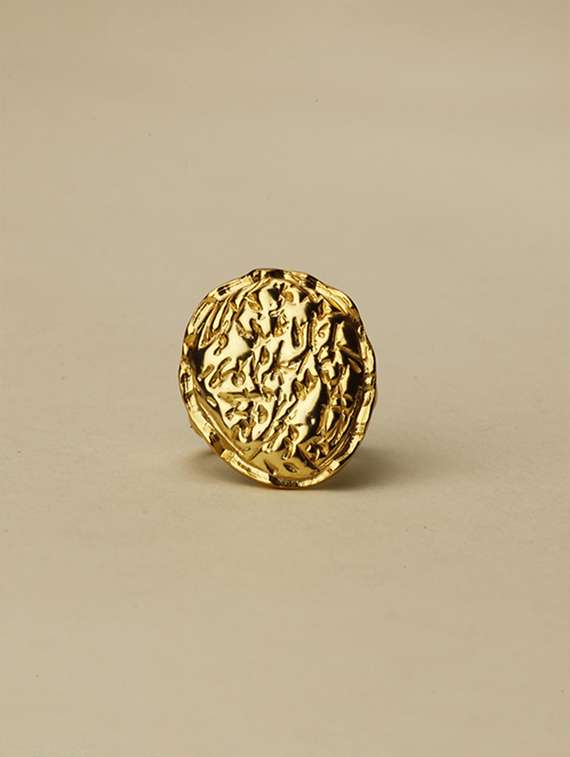 gold plaetd unique textured ring
