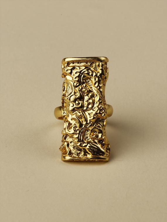gold plated dragon ring - 18449985 -  Zoom Image - 0
