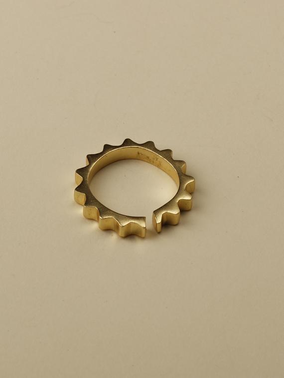 gold edgy shape ring - 18449987 -  Zoom Image - 0
