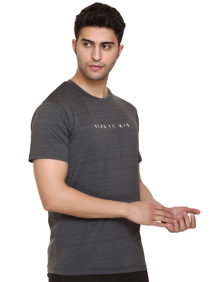 grey chest-printed t-shirt - 18450016 -  Standard Image - 1