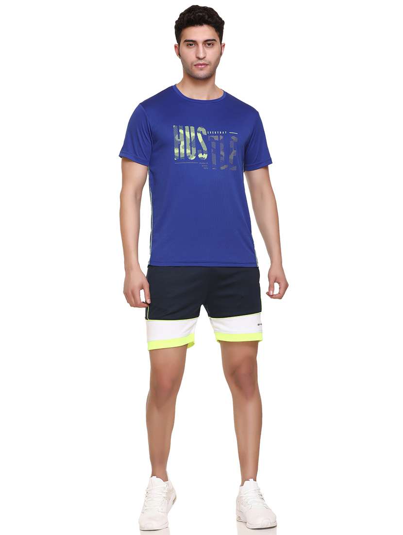 navy-blue chest-printed t-shirt - 18450025 -  Standard Image - 4