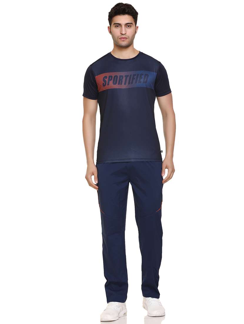 navy-blue chest-printed t-shirt - 18450030 - Standard Image - 4