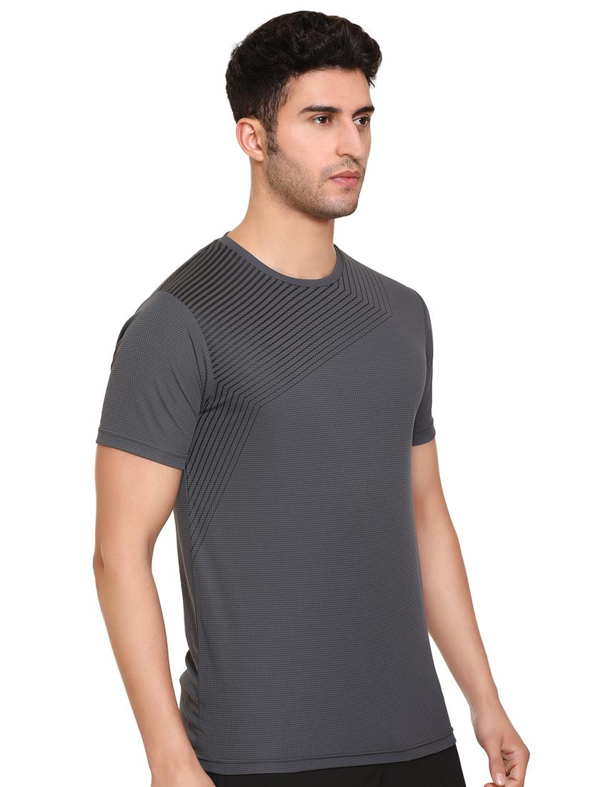 grey chest-printed t-shirt - 18450032 -  Standard Image - 1