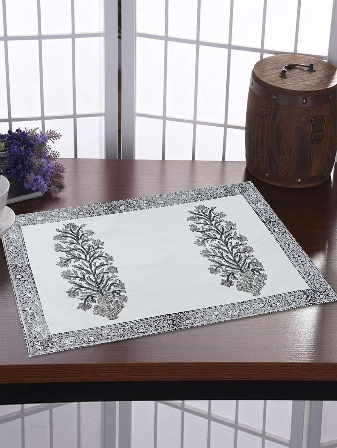 texstylers thick cotton canvas jaipuri block print table mats