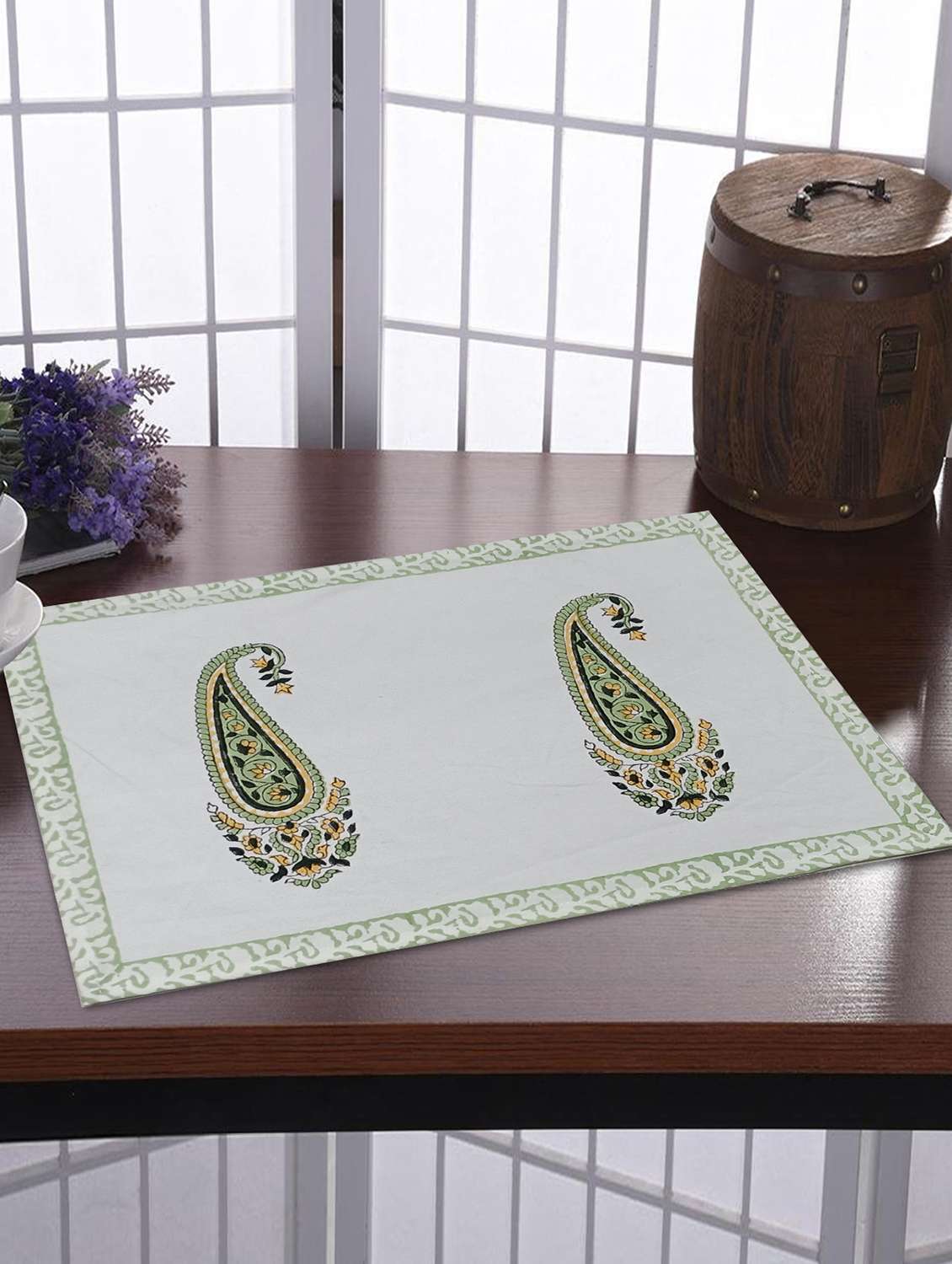 texstylers thick cotton canvas jaipuri block print table mats