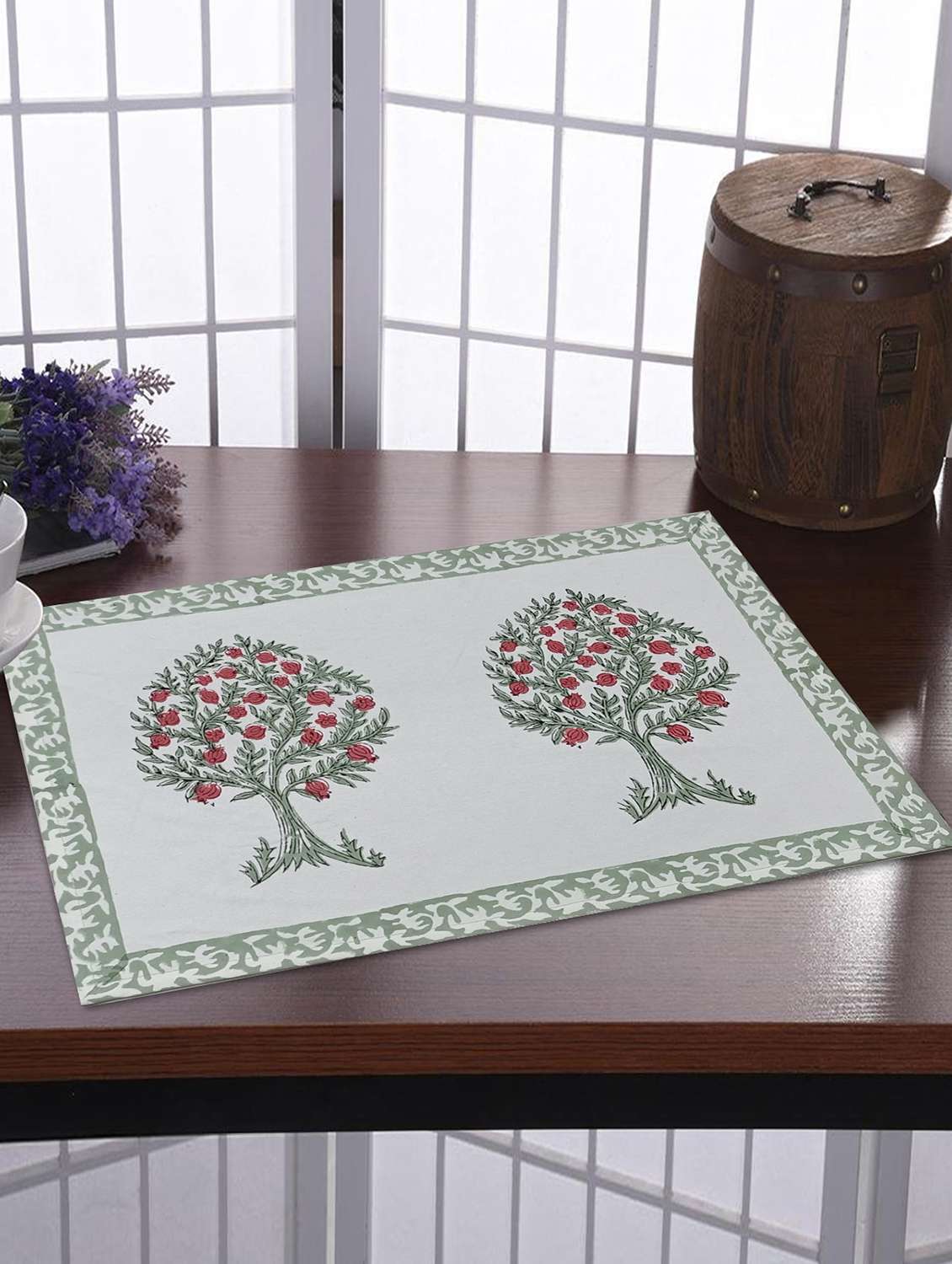 texstylers thick cotton canvas jaipuri block print table mats