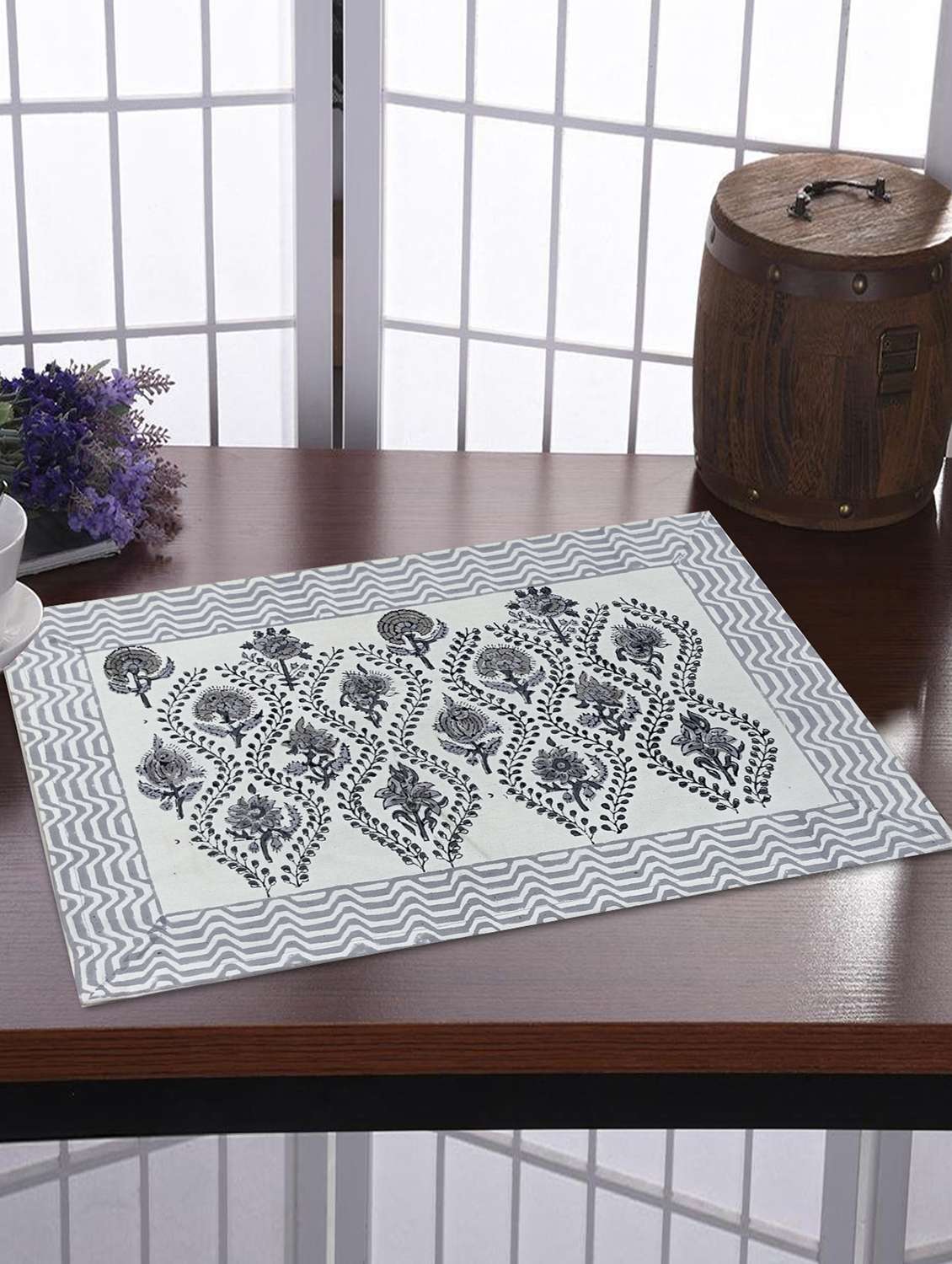 texstylers thick cotton canvas jaipuri block print table mats