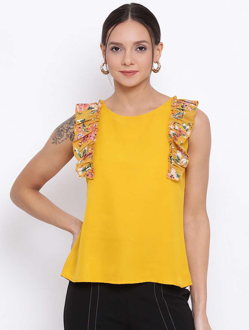 women's straight round neck top