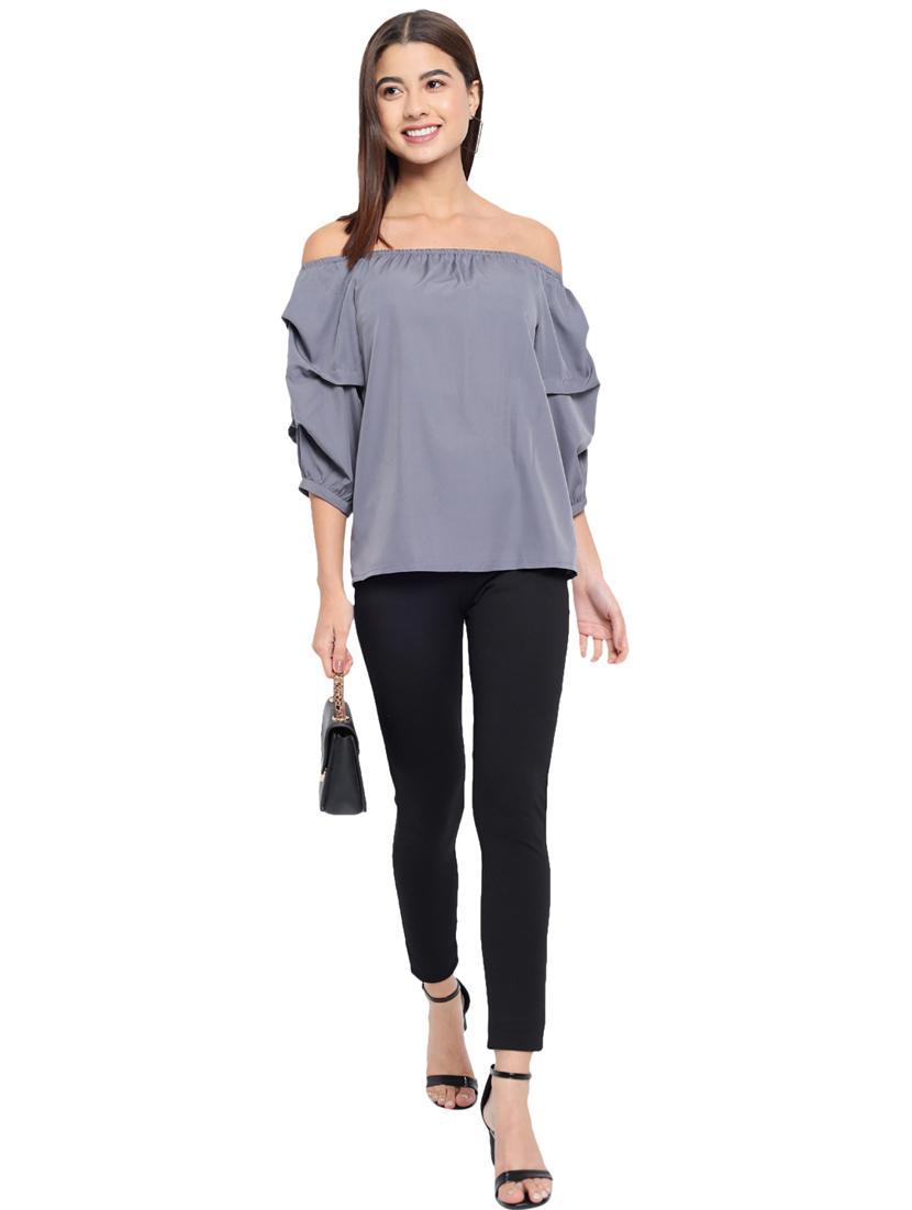 women's straight off shoulder top - 18450153 - Standard Image - 4