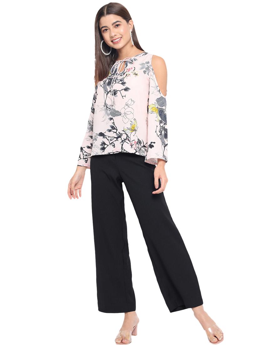 women's straight tie-up neck top - 18450165 - Standard Image - 6