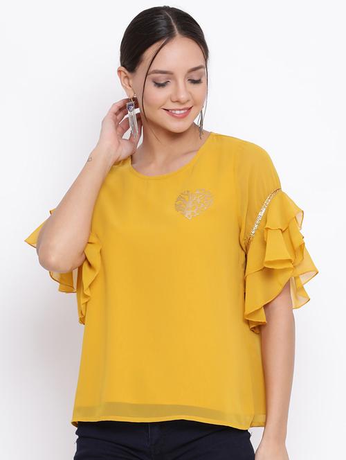 women's straight round neck top - 18450176 - Standard Image - 0