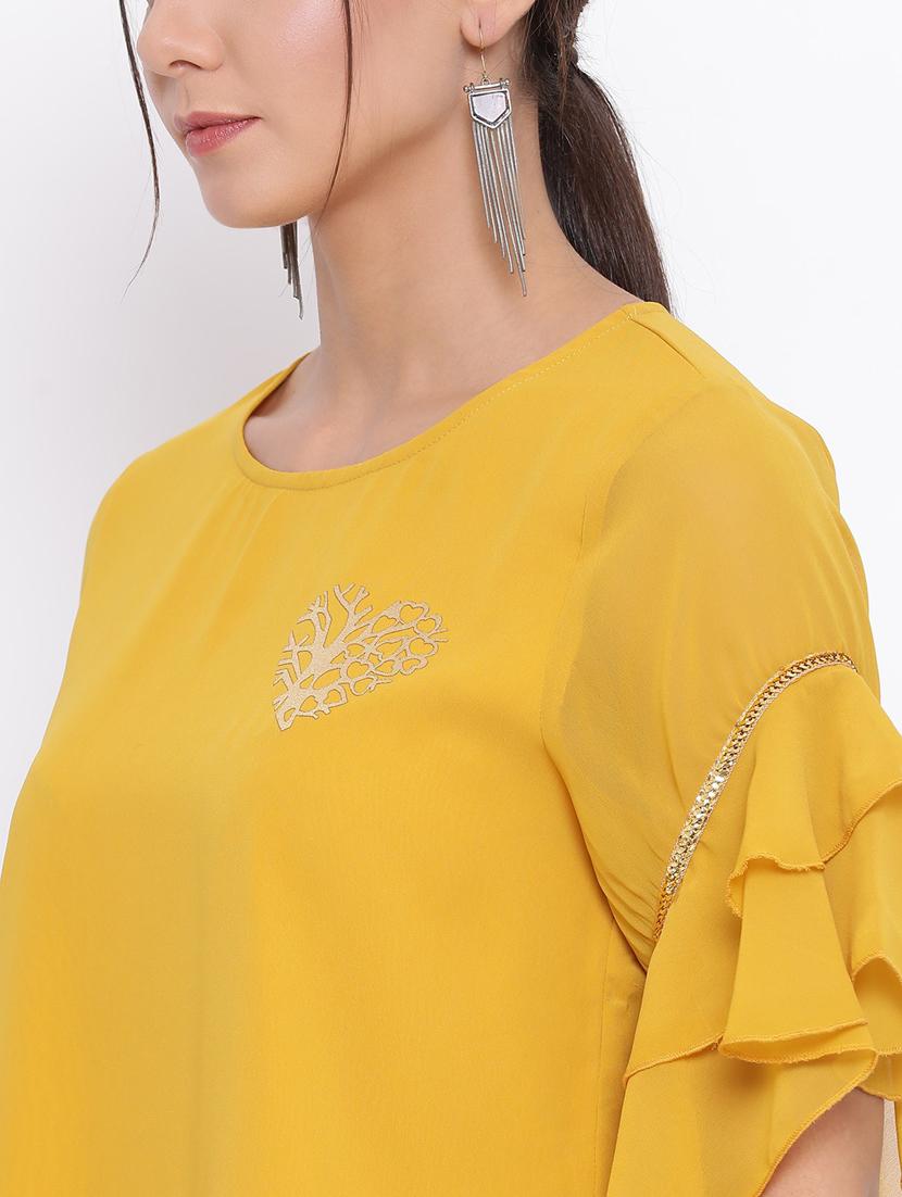 women's straight round neck top - 18450176 - Standard Image - 4