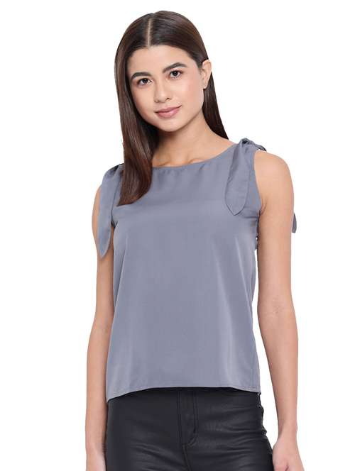 women's straight round neck top - 18450177 -  Standard Image - 0