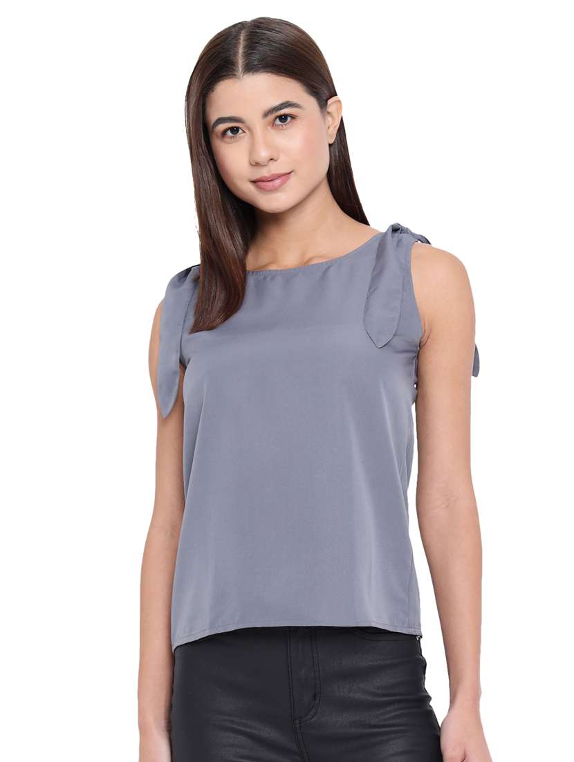 women's straight round neck top