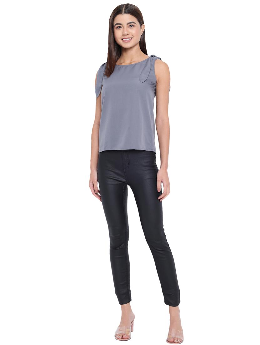 women's straight round neck top - 18450177 - Standard Image - 6