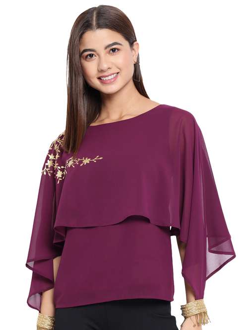 women's layered round neck top - 18450179 -  Standard Image - 0