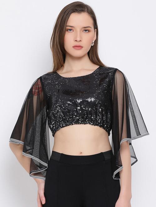 women's crop round neck top - 18450182 -  Standard Image - 0