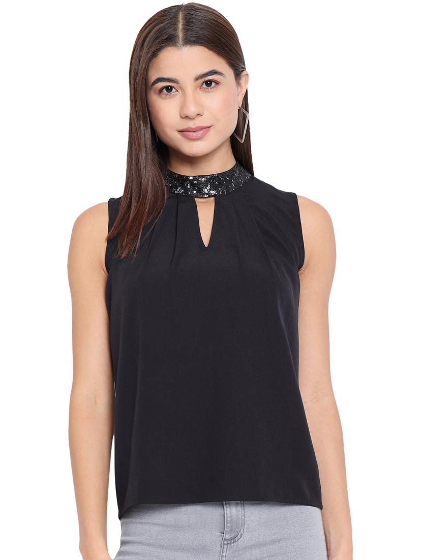 women's straight key hole neck top - 18450185 - Zoom Image - 0