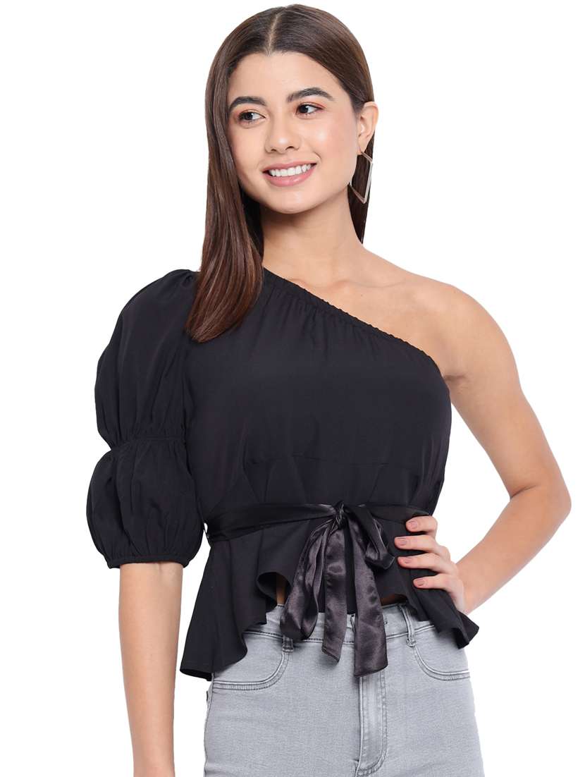women's asymmetric single shoulder top - 18450195 -  Zoom Image - 0