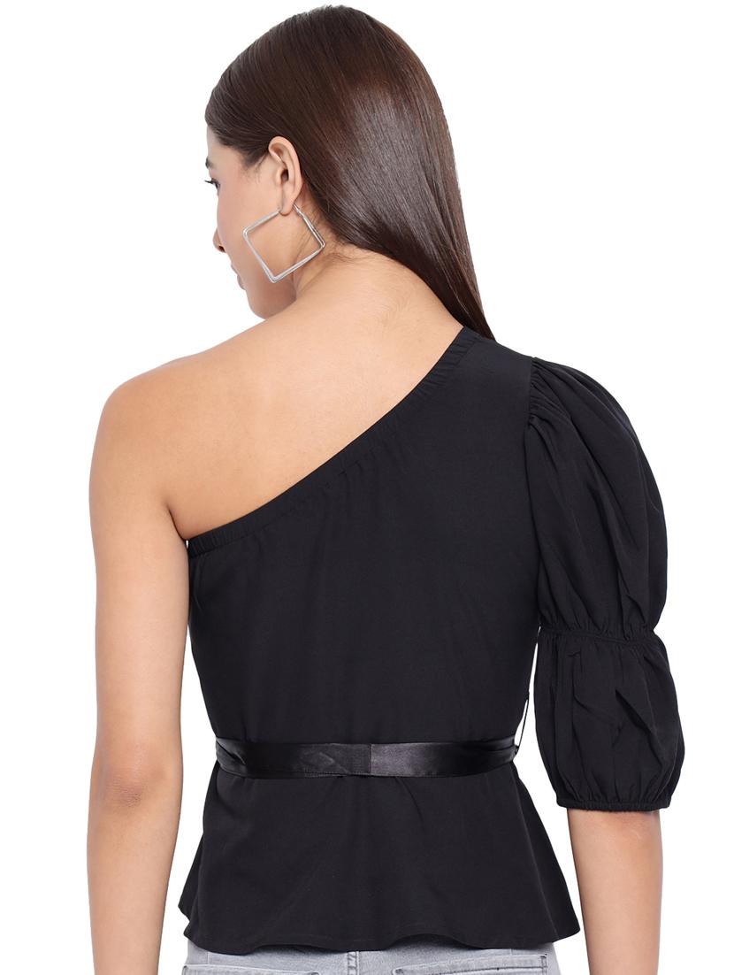 women's asymmetric single shoulder top - 18450195 - Standard Image - 4