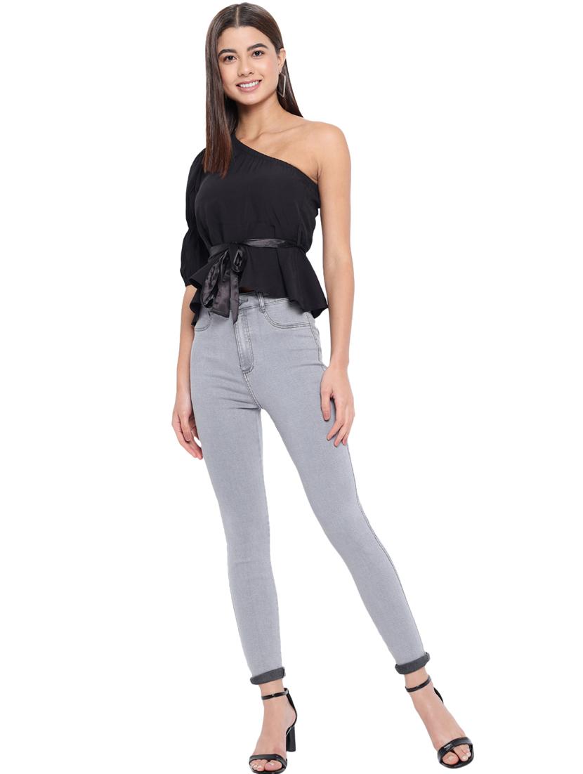 women's asymmetric single shoulder top - 18450195 - Standard Image - 6