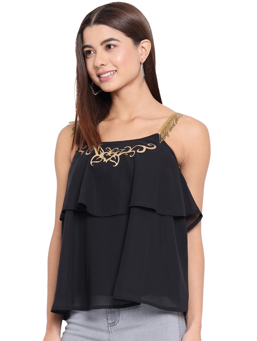 women's layered shoulder strap top - 18450201 - Standard Image - 4