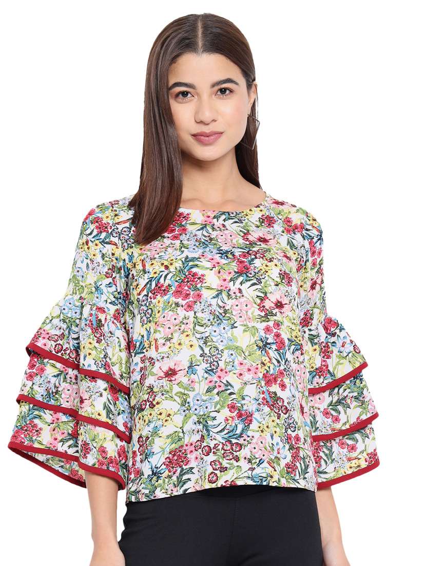 women's straight round neck top