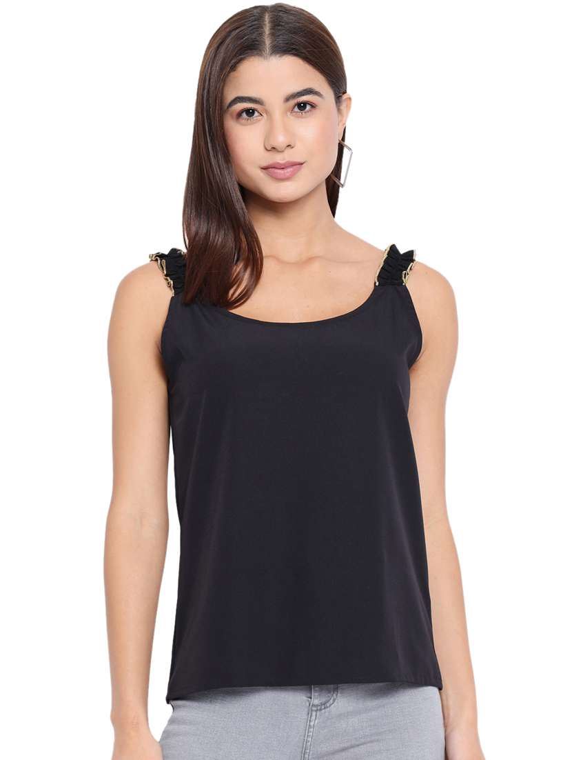 women's straight round neck top