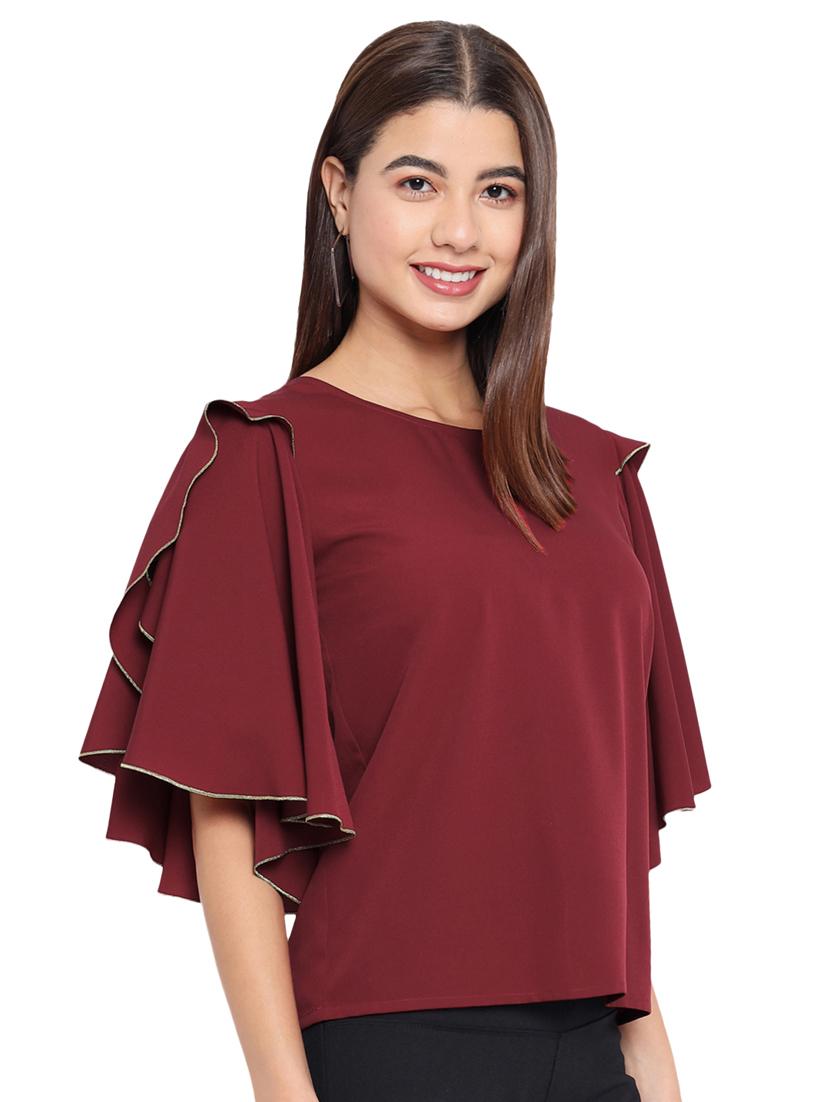 women's straight round neck top - 18450225 - Standard Image - 1