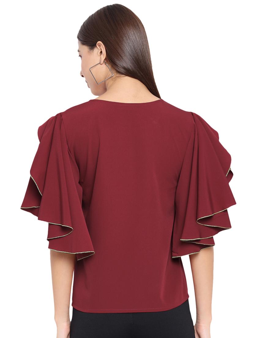 women's straight round neck top - 18450225 - Standard Image - 4