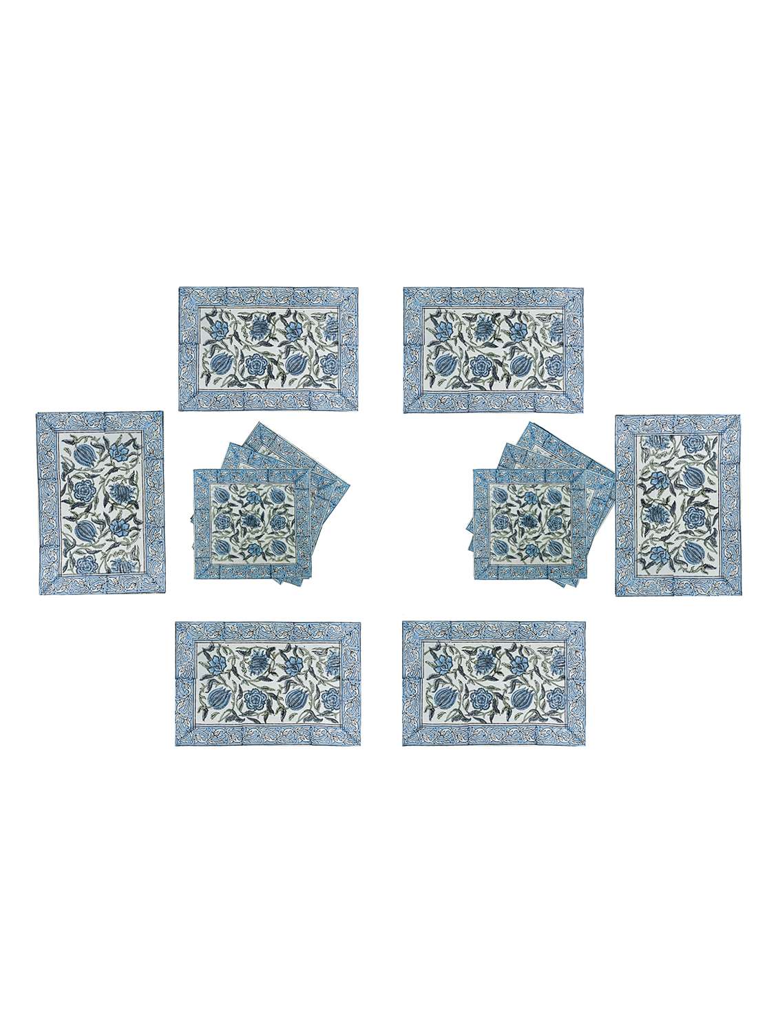 texstylers pure cotton 6 table mats and 6 napkins set