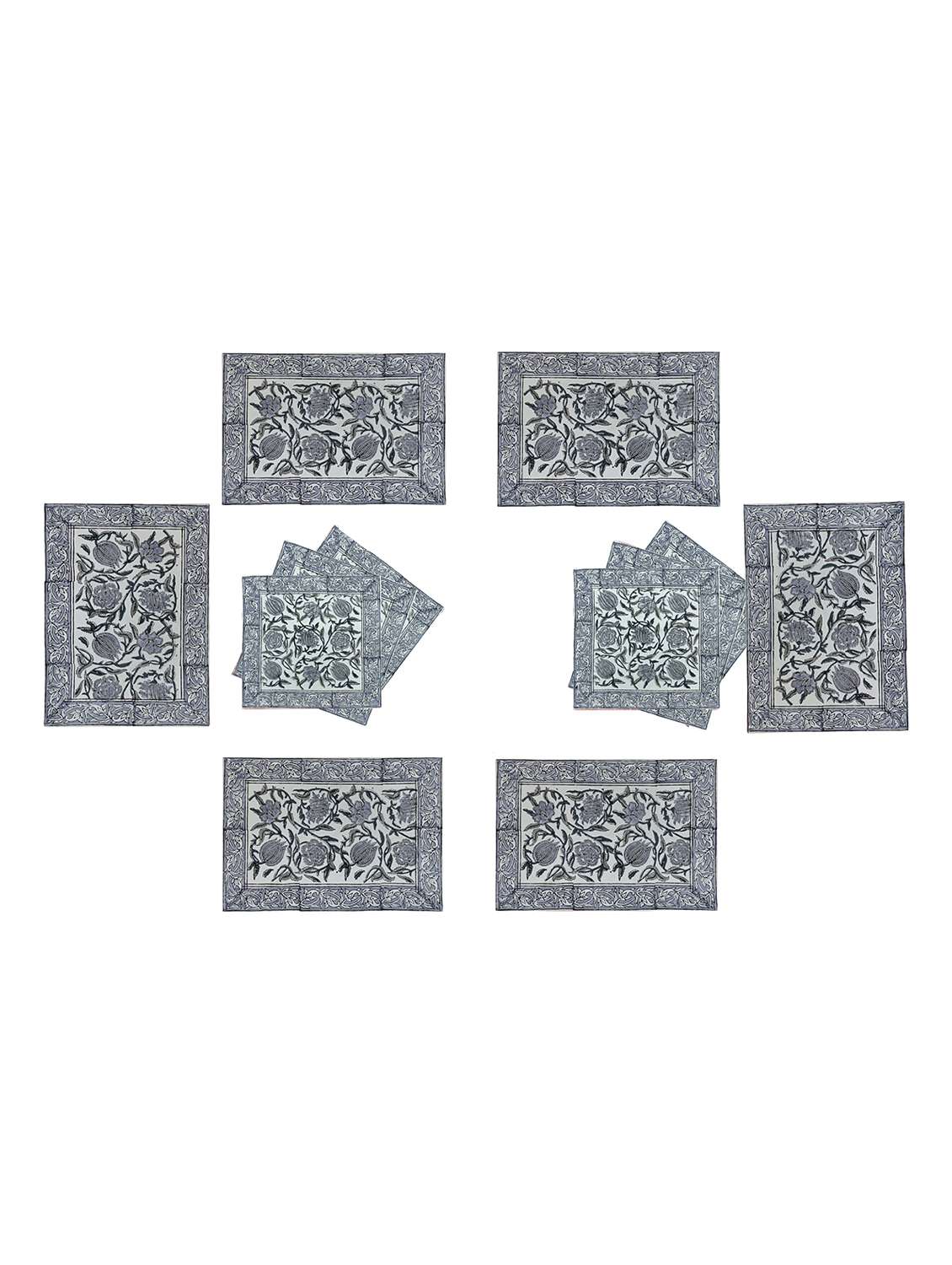 texstylers pure cotton 6 table mats and 6 napkins set