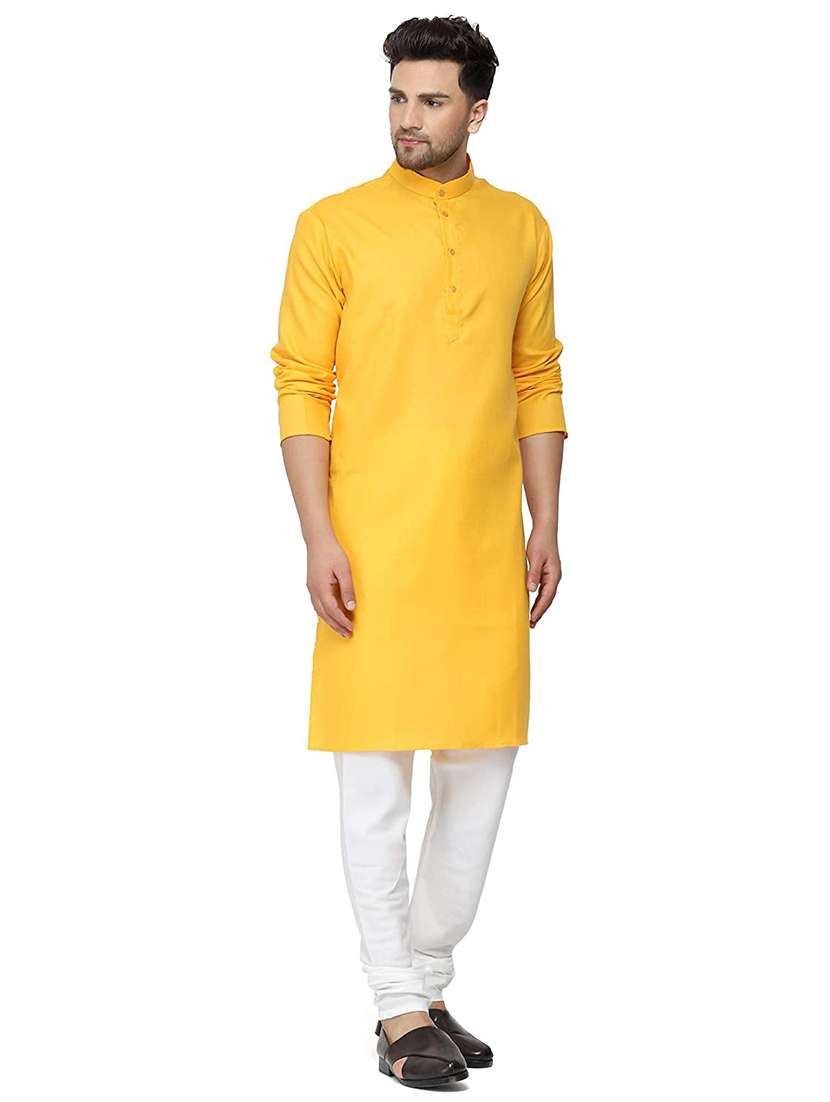 yellow solid medium kurta