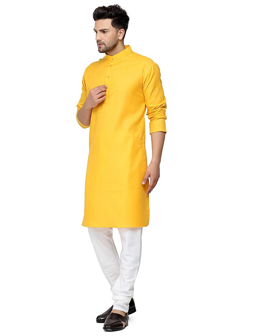 yellow solid medium kurta - 18450691 - Standard Image - 1