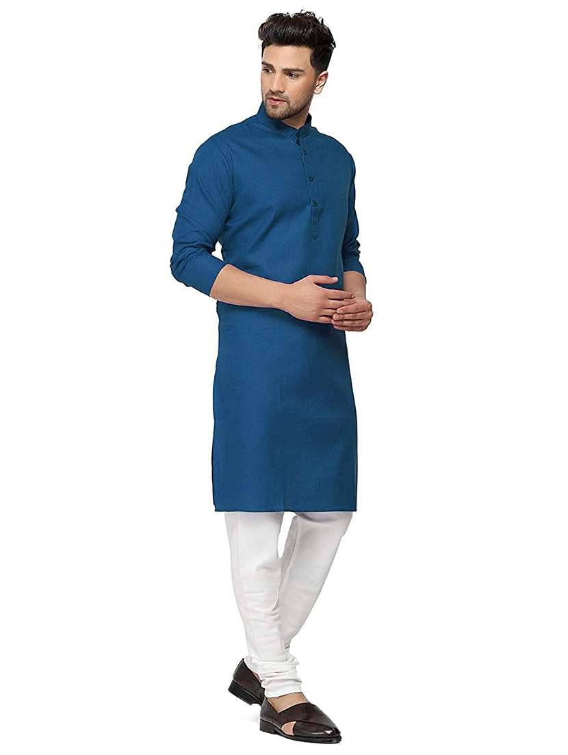 navy-blue solid medium kurta - 18450703 -  Standard Image - 1