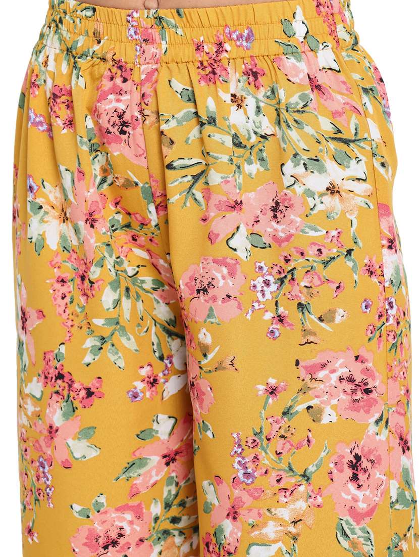 women high rise floral printed wide leg trouser - 18451081 - Standard Image - 4