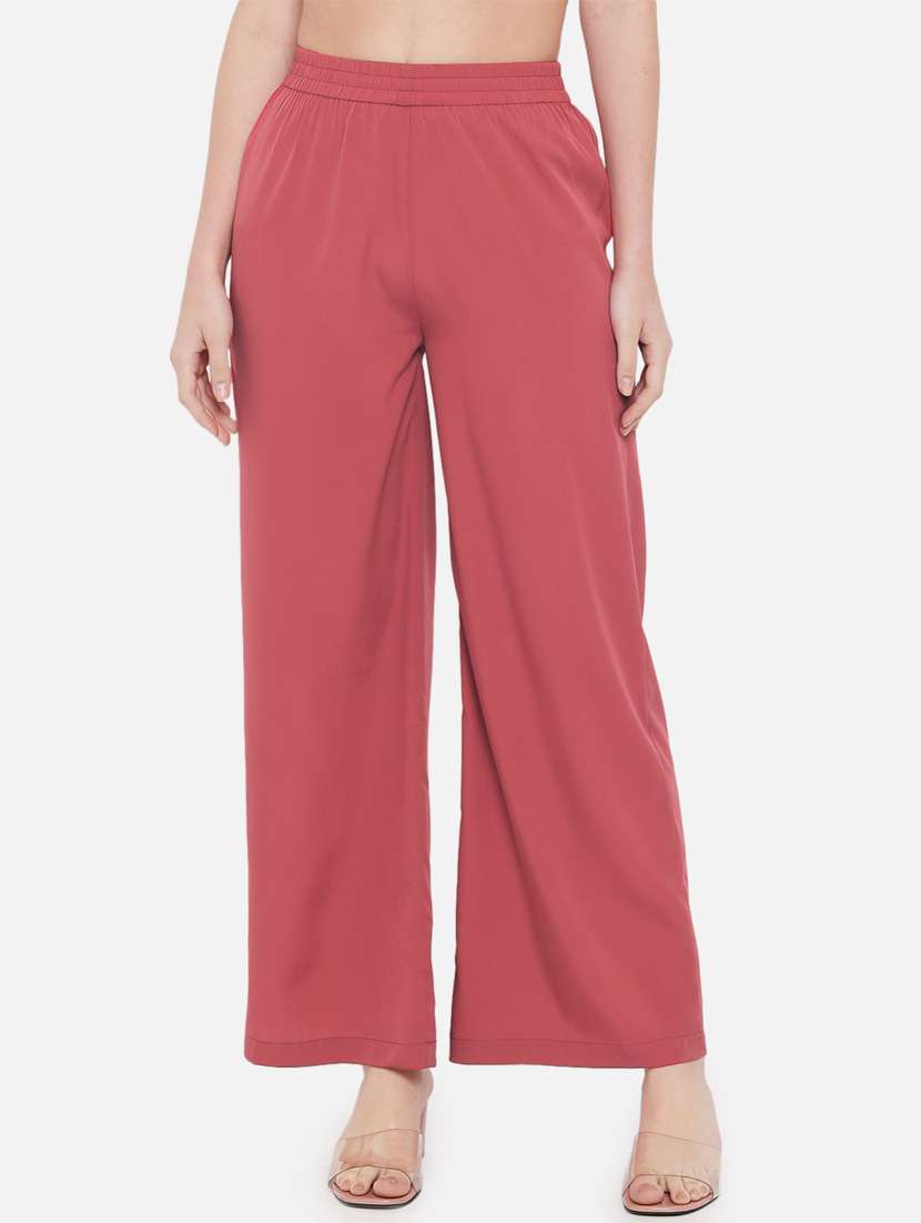 mid rise solid palazzo 