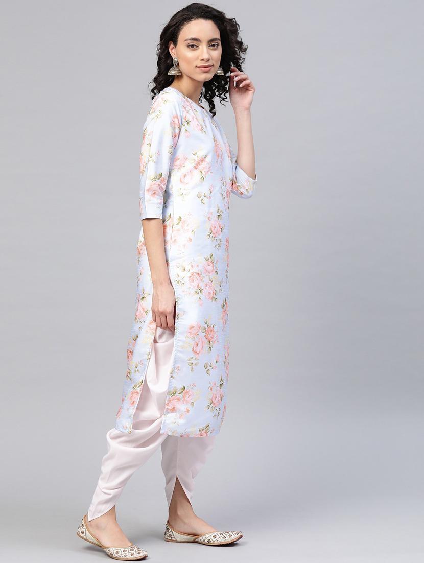 floral print kurta & dhoti pant set - 18451123 -  Standard Image - 1