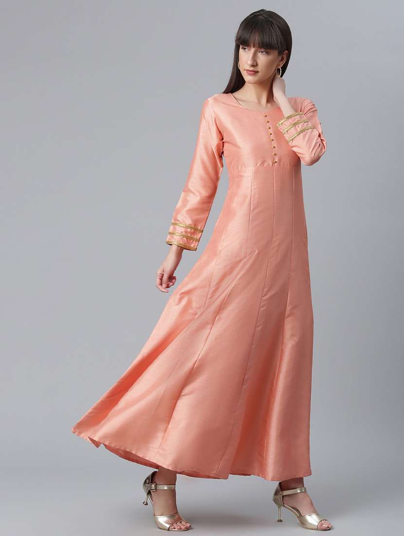 solid kurta with floral printed dupatta set - 18451124 -  Standard Image - 1
