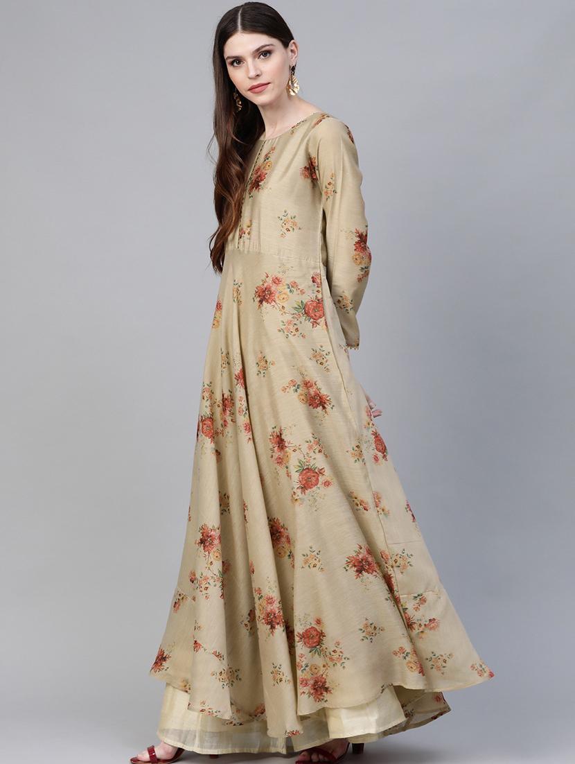 floral chanderi silk set - 18451157 -  Standard Image - 1