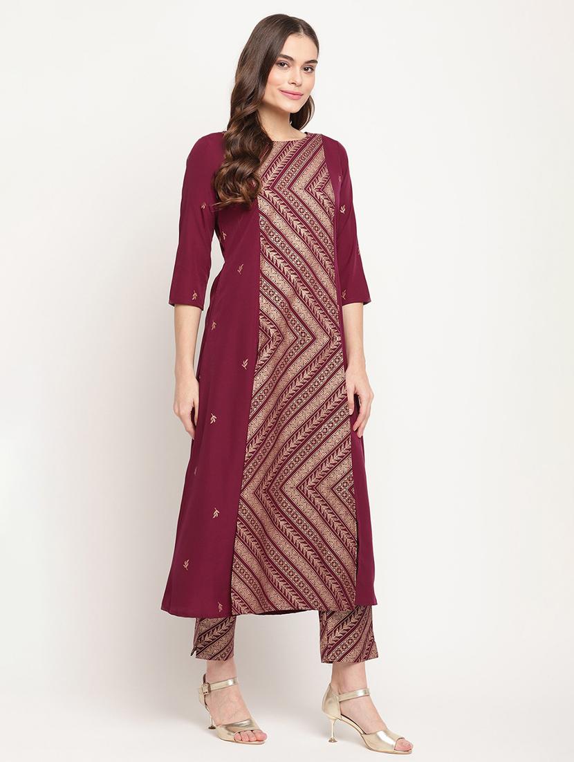 foil printed kurta pant set - 18451189 - Standard Image - 1