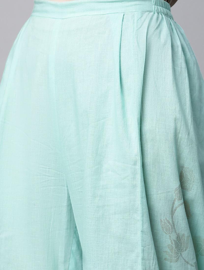 foil print kurta palazzo set - 18451250 - Standard Image - 4