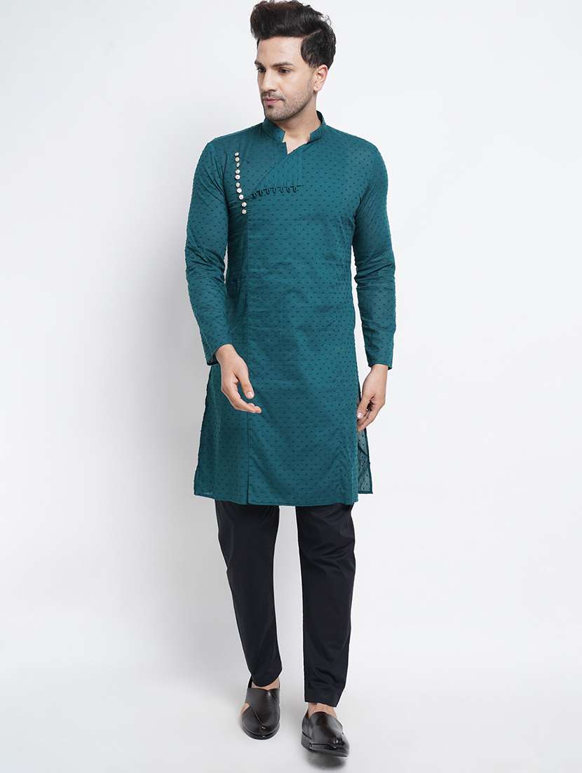 teal dobby medium kurta