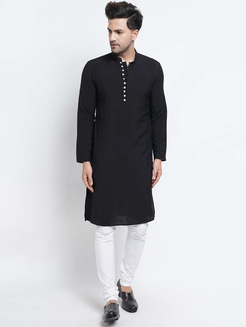 black solid medium kurta