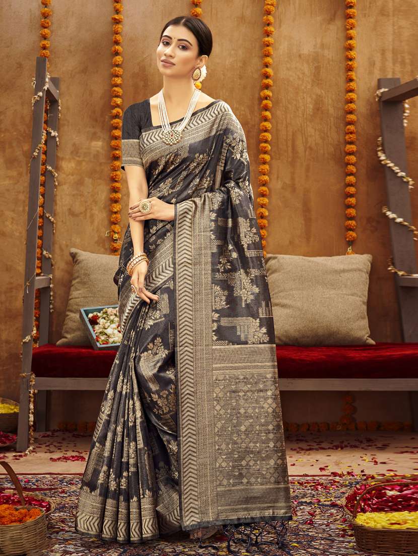 zari work woven saree