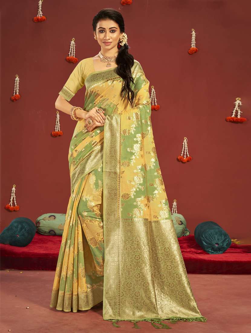 zari work woven saree
