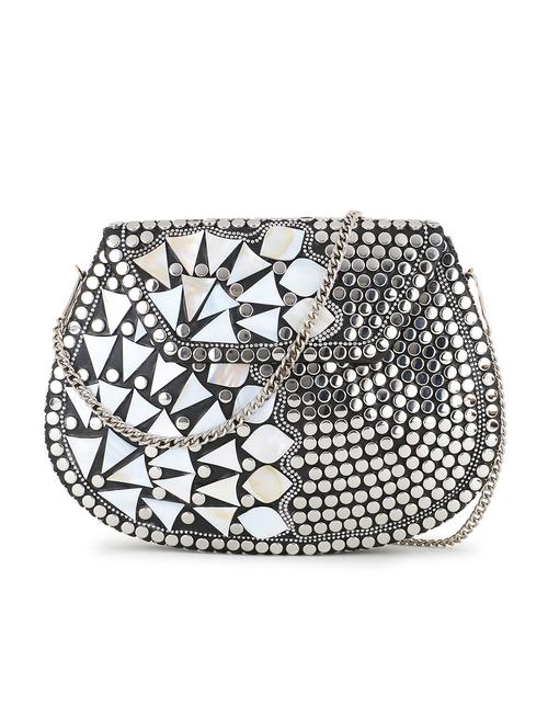 embellished metal box clutch - 18451960 - Standard Image - 0