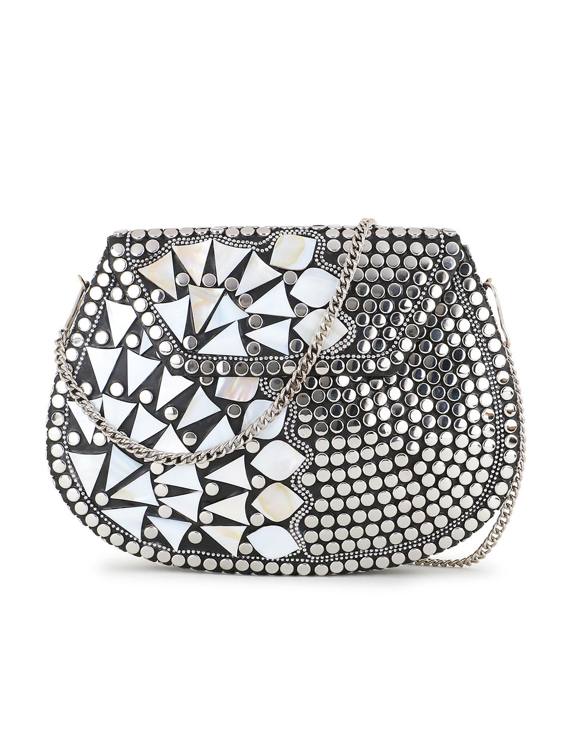 embellished metal box clutch - 18451960 - Zoom Image - 0