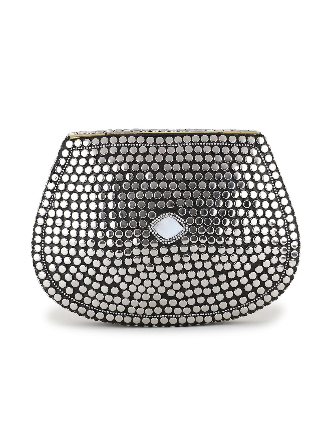 embellished metal box clutch - 18451960 - Standard Image - 1
